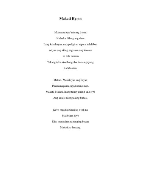makati hymn|Standing firm as Pride of Makati and future builder of this land, .